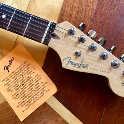 2001 Fender USA Lone Star American HSS Stratocaster Electric Guitar Teal Green Metallic Fender Padded case image 14