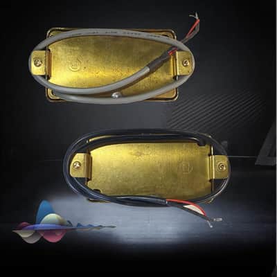 P90 Tone Pickups Set, Humbucker-sized Single Coil Neck Pick-up and Bridge Pick Up Loaded Rubber Magnets, as Replacement Parts for Standard-Humbucker Sized Pickup on Electric Guitar, Black Gold image 5