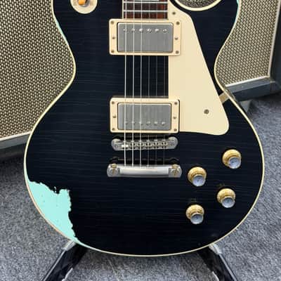 Gibson 1960 Standard Historic Les Paul 2016 - Black over Kerry Green Aged image 1