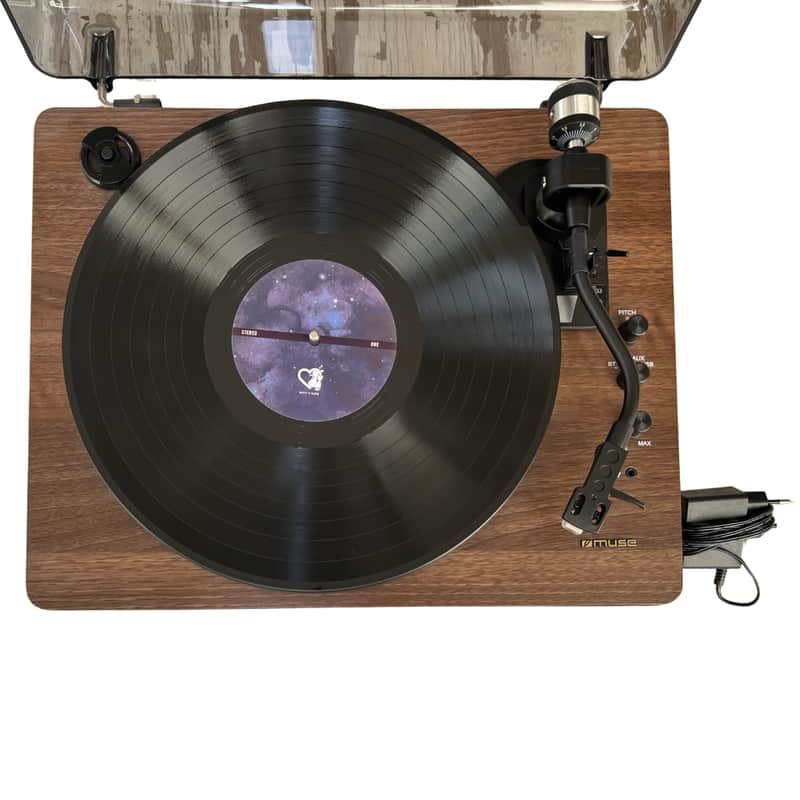 Muse vintage-style Turntable Stereo System image 1