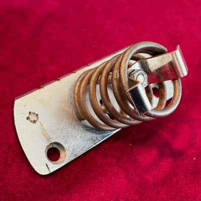 Rare! 1950's 1960's Danelectro Tremelo Guitar Bridge w/ Large Spring image 5