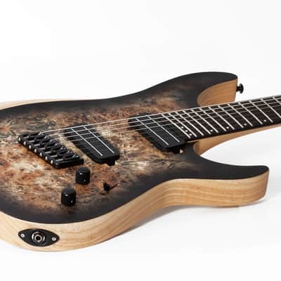 Schecter Reaper-7 Multiscale LH - Satin Charcoal Burst (1515) image 5