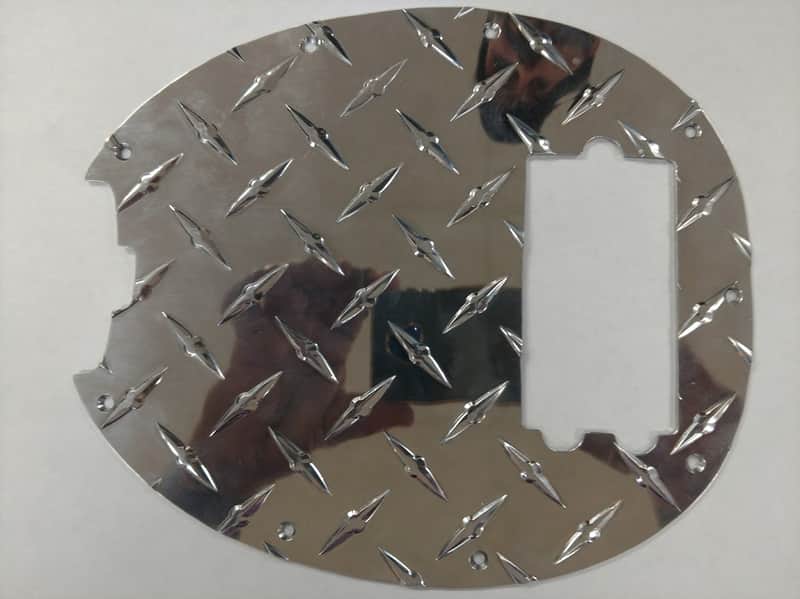 WD Music Chrome Aluminum Diamond Plate Musicman Stingray Bass Pickguard image 1