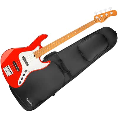 MetroExpress Vintage JJ Candy Apple Red 4 Cordes Touche Érable Sadowsky image 1
