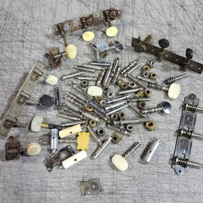 1.5 Lbs Vintage RARE 1960's Teisco Harmony Silvertone Kay 3x3 Individual Plate Guitar Tuners Screws Gears Luthier Parts image 1