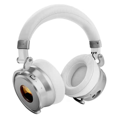 Meters OV-1-B-C Over-Ear Wireless Headphones with Active Noise Cancellation - Studio-Quality Sound with 16-Hour Playback & VU Display - Bluetooth 5.0, App-Controlled, 40mm Drivers (White) image 2
