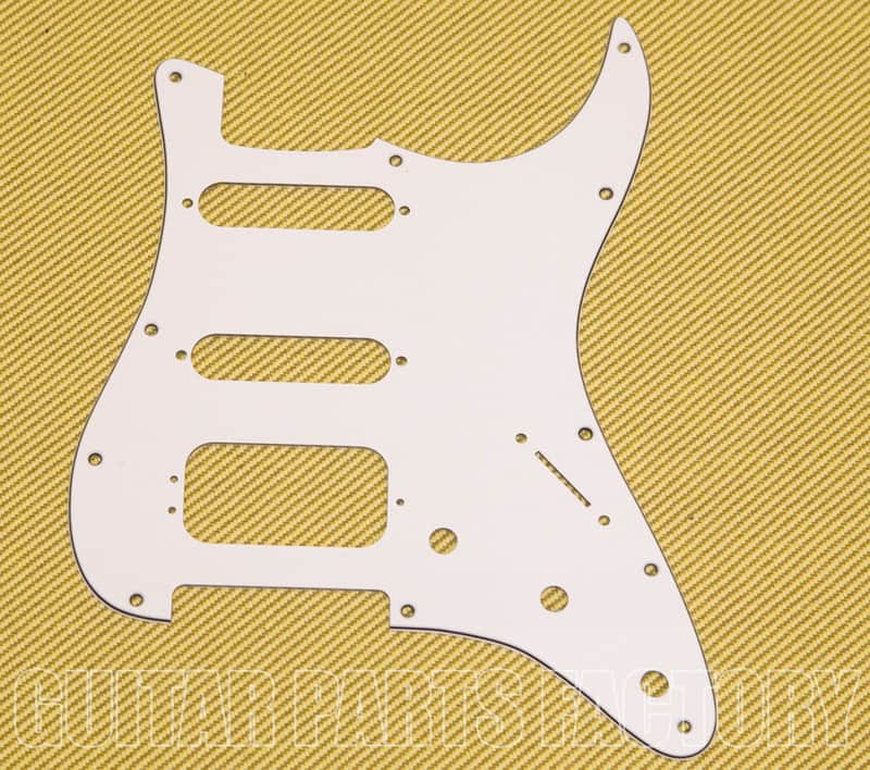 STAD-204 WD 3-ply White Pickguard HSS for Fender Stratocaster Guitar w/Humbucker image 1
