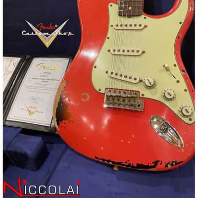 FENDER Michael Landau Signature 1963 Stratocaster, Round-Laminated Rosewood, Fiesta Red over 3-Color Sunburst image 6
