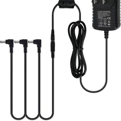 Guitar Pedal Power Supply Adapter 9V DC 1A Tip Negative 3 Way Daisy Chain Cables for Guitar Effect Pedal(Tip Negative) image 1