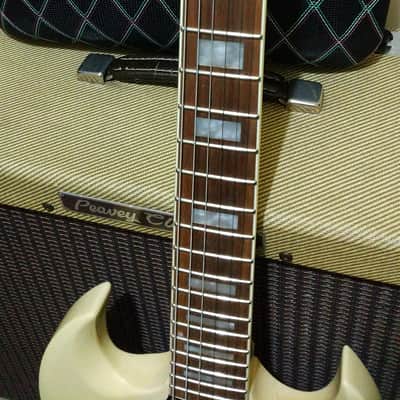 3 Humbuckers Harley Benton DC-600 VI SG Cream With Upgraded Pickups (Iron Gear) - Like Epiphone G400 image 5