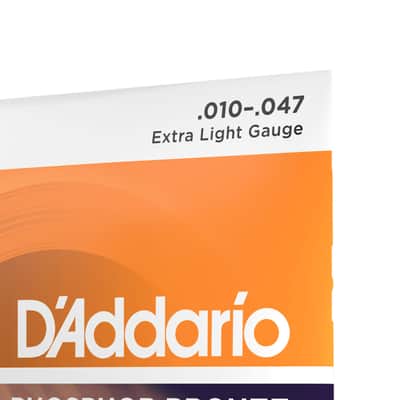 D'Addario EJ15 3-Pack Phosphor Bronze, X-Light 10-47 Acoustic Guitar Strings image 2