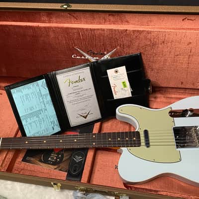 NEW! Fender Custom Shop Flamethrower Telecaster Custom - NOS - Modern Specs - Texas Special Pick-Ups - AAAA Flamed Neck - Sonic Blue - Authorized Dealer - 7.9lbs - G07231 image 15