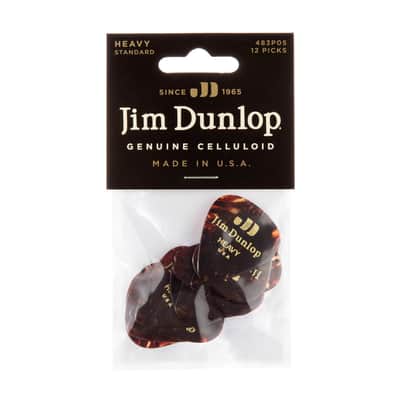 Dunlop - 483P05HV - Genuine Celluloid Guitar Picks - Standard / Heavy / 351 Shape - Pack of 12 image 3