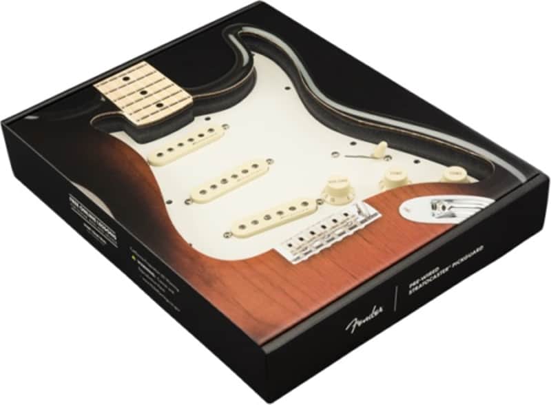099-2344-509 Fender Pre-Wired Strat Pickguard Noiseless SSS Parchment Pickguard image 1
