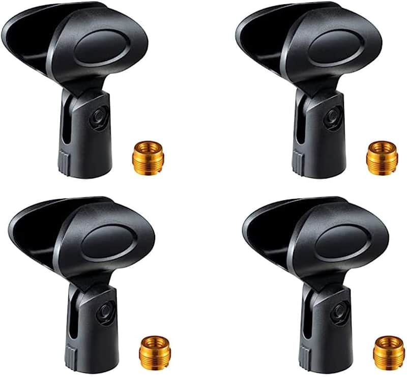 5 Core Microphone Clip Holder 4 Pieces with Screw Adapters 5/8 to 3/8 Inch image 1