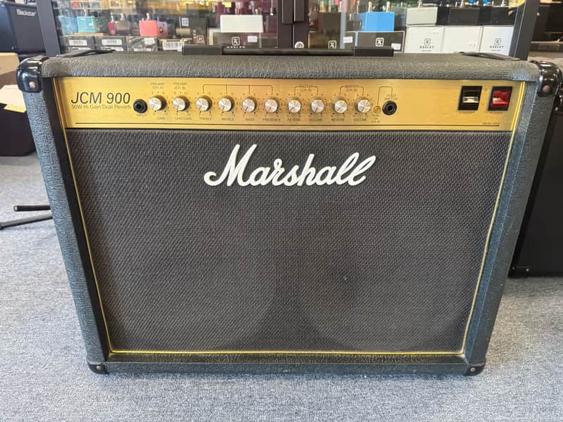 Marshall JCM 900 Model 4502 50-Watt Hi Gain Dual Reverb 2x12 Combo 1990- UK made- w/Ft SW