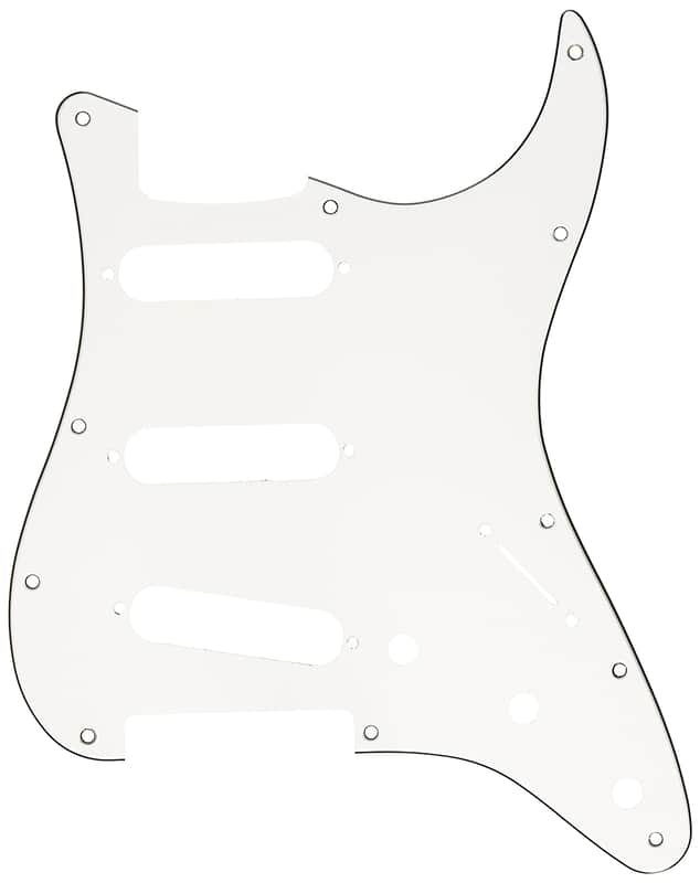 Genuine Fender Stratocaster/Strat 3-Ply 11-Hole SSS Guitar Pickguard - WHITE image 1