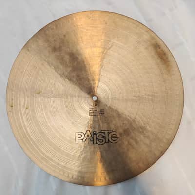 Vintage Paiste 2002 18" Flat Ride Becken Black Label 70s Cymbal Rarität Top image 2