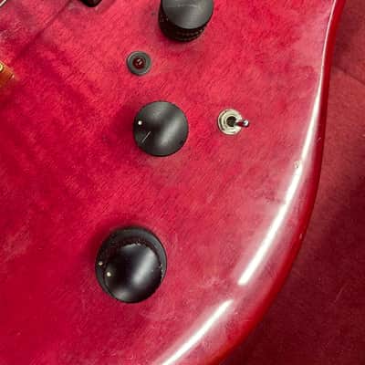 Hohner JJ Bass w/ Preamp Squier neck and Upgraded Bridge - Red Flame image 5