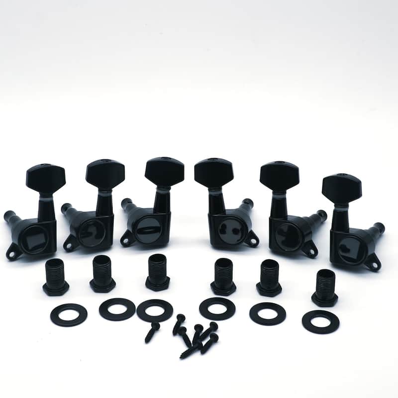 Immagine 6pcs Guitar Tuning Pegs | 3L3R Sealed Machine Heads | Square Guitar Tuners | Replacement Tuner Keys for Acoustic & Electric Guitar - 1