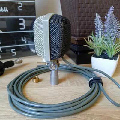 rear BEAG dynamic microphone EAG MD-16N (akg D12 type) 1970s XLR with stand image 1