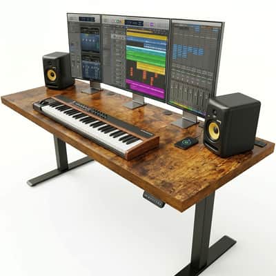 Wodden 79" Flat Designed Studio Desk - Music Workstation image 2