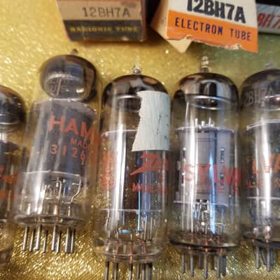 Sylvania ONE (1) 12BH7A tNOS AT1000 TESTED Vacuum Tube grey plate 12BH7 dual triode 1959-1964 image 4