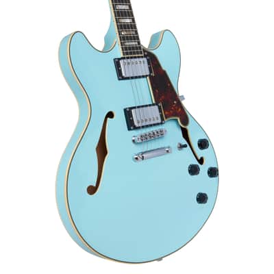 D'Angelico PREMIER DC DAPDCSKBCS * Double Cutaway w/ stop-bar tailpiece, Sky Blue image 3
