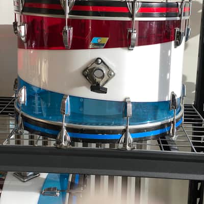 Ludwig Vistalite Octaplus 1976 Pattern D Red, White, and Blue image 19