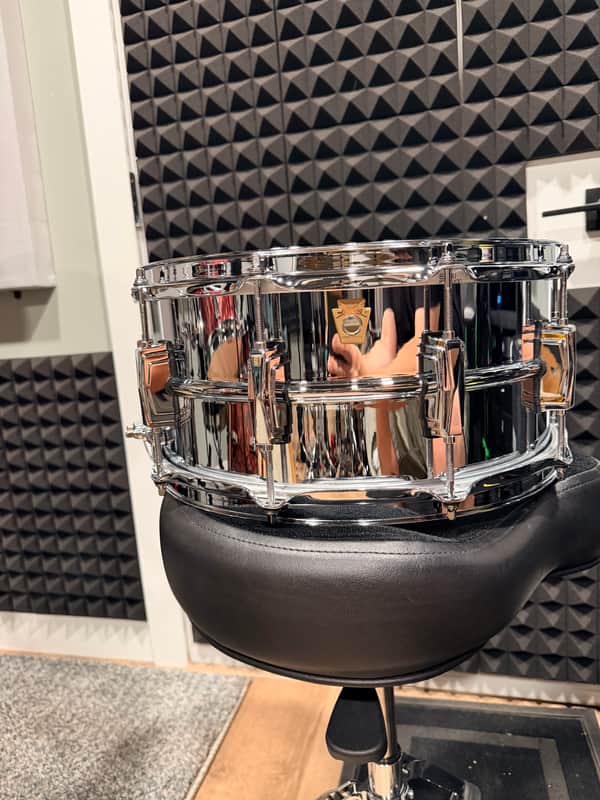 Ludwig **A STOCK!** LM402 Supraphonic 6.5x14" 10-Lug Aluminum Snare Drum 1985 - Present - Chrome-Plated image 1