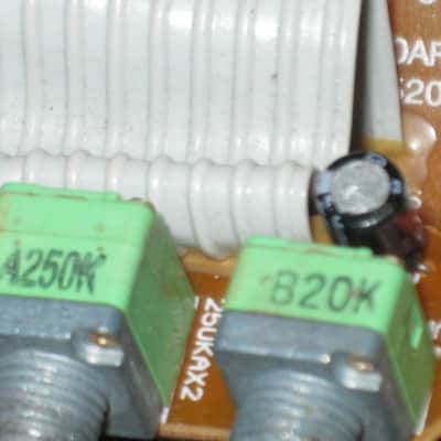 NOT working / For Repair / For parts / AS IS used Boss OS-2 CIRCUIT BOARD with circuit board components and INPUT, OUTPUT, & power jacks (NO: casing, LED, switch, bottom plate, knobs, nuts washers, screws & missing some wires) from around 2007 image 16