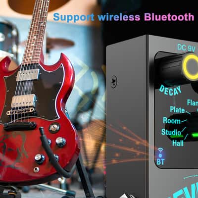 Mini Reverb Guitar Pedal, Verb Square Digital Reverb 9 Modes Room, Hall, Chorus, Duck, Plate, Studio, Echo, LOFI with True Bypass Aluminium alloy case (Black Reverb) image 6