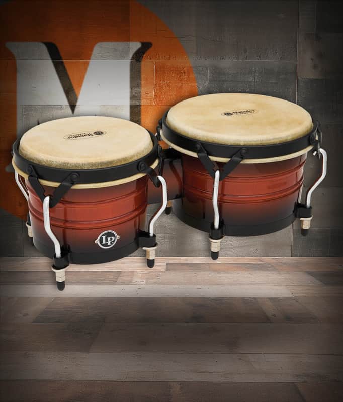 Latin Percussion LP Matador Traditional 7-1/4"-8-5/8" Bongos - Oak Vintage Sunburst with Black Hardware (M301-VSB) image 1
