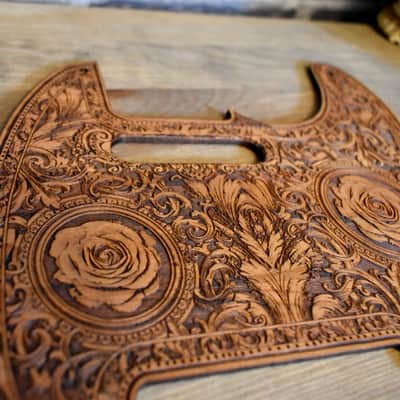 Handcrafted Cherrywood Pickguard for Fender Telecaster – Laser-Engraved Unique Design image 4