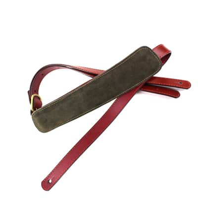 Walker & Williams C-18-BRD Bourbon Red Leather Vintage Slash Strap w/Deluxe Suede Pad Extra Long image 8