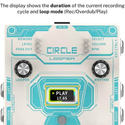 2 in 1 Circle Looper & Drum Machine Guitar Effect Pedal with Time progress Bar Display image 6