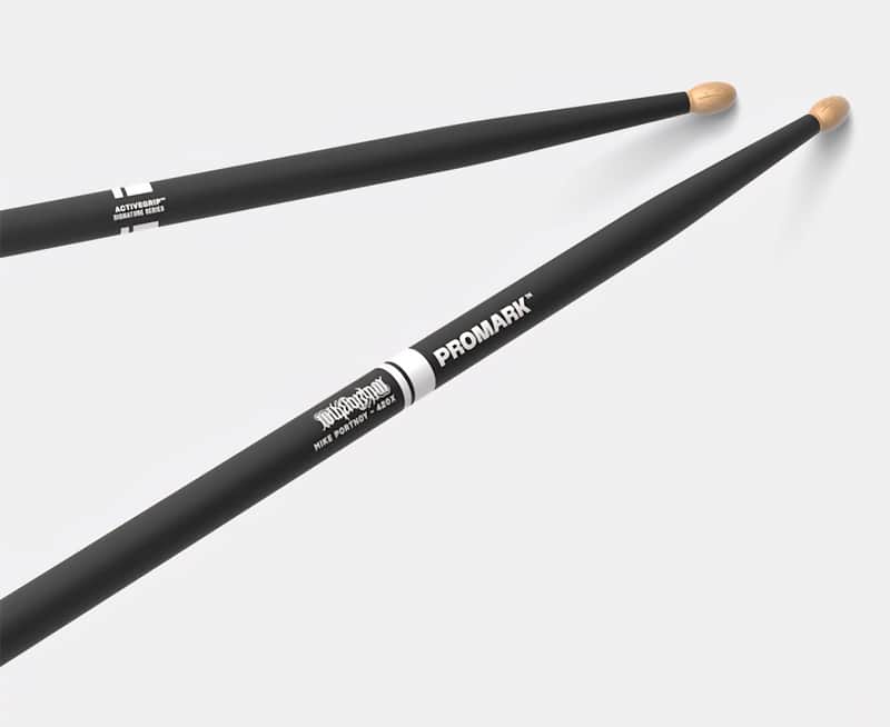 Pro-Mark Mike Portnoy ActiveGrip Hickory Oval Wood Tip Drumsticks Black *BRAND NEW* image 1