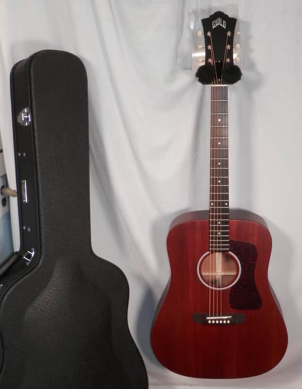 Guild USA D-20 Mahogany Natural Satin Finish Dreadnought Acoustic with case new image 1