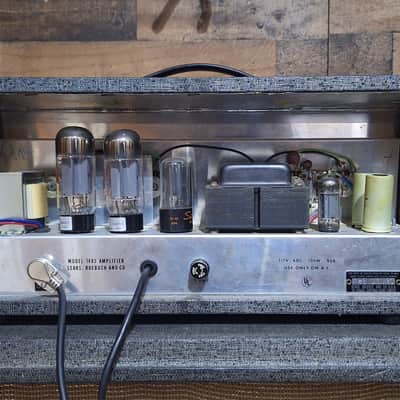 1963 Silvertone Model 1483 23-Watt 1x15 Bass / Guitar Piggyback image 5