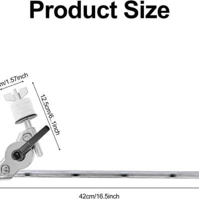 Cymbal Boom Arm Cymbal Extension Stand 16.5 inch Cymbals Boom Arm Holder with 360° Adjuetable Head Straight Cymbals Arm for Drummer Beginner Drum Set Accessories image 2