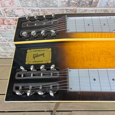 Vintage 1953 Gibson Grande Console Double Neck, Double Eight Steel Guitar w/ Original Legs, Hardshell Case! image 4