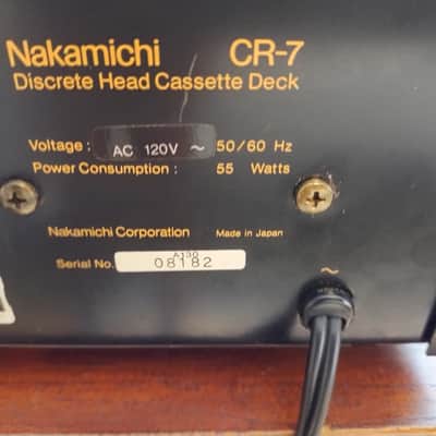 Nakamichi  CR-7 Cassette Deck Recapped Serviced RARE REMOTE INCLUDED 90 day warranty 120v image 3
