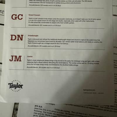 Taylor Shapes Flyer, Humidity & Repair Info Sheets 90s-2000s image 3