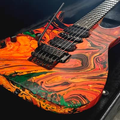 IBANEZ RG 470 Orange Tiger Custom Swirl-Year 1993-Lefthand - one off!! image 10