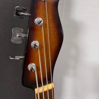 Vintage RARE MIJ Teisco Kingston Model 670 Bass w EZ-Pak Hard Case 1964 Japan - Sunburst image 6