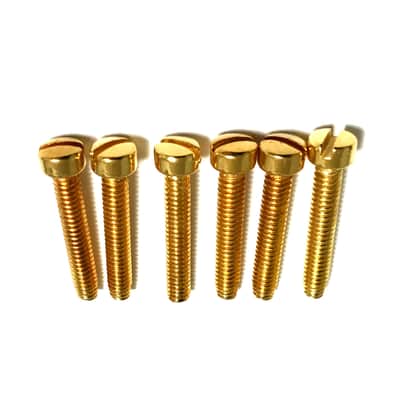 US Humbucker / P90 Guitar Pickup Pole Piece Fillister Screws Gold 6pcs image 3
