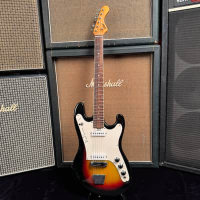 1966 Vox Harlem V244 3-Color Sunburst Factory Scalloped Neck image 2