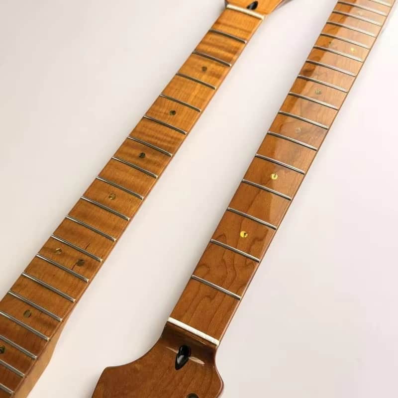 Roasted Tiger Flame Maple Strat Style Guitar Neck, 22 Frets image 1