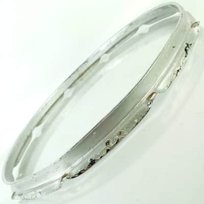 Ludwig 14"1.6mm Supraphonic Snare Drum Batter Rim/Hoop Vintage10Lug Silver Paint image 5