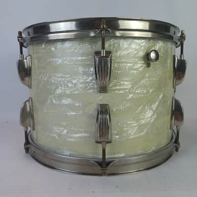 WFL Ludwig 9x13"White Marine Pearl Tom Drum Vintage WMP 3p Mahogany Nickel-Brass image 5